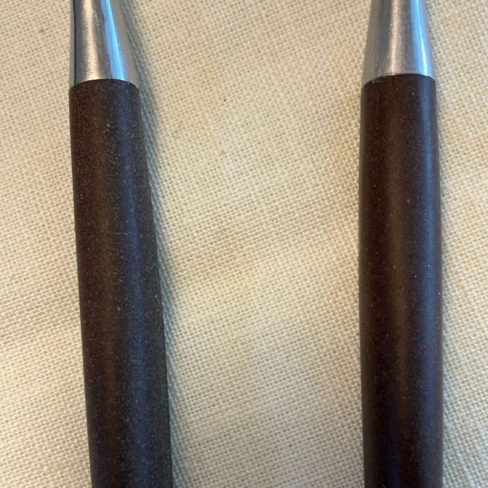 Vintage Ekco Eterna Canoe Muffin 2 pc Elegant Faux Rosewood Handle SERVING SET